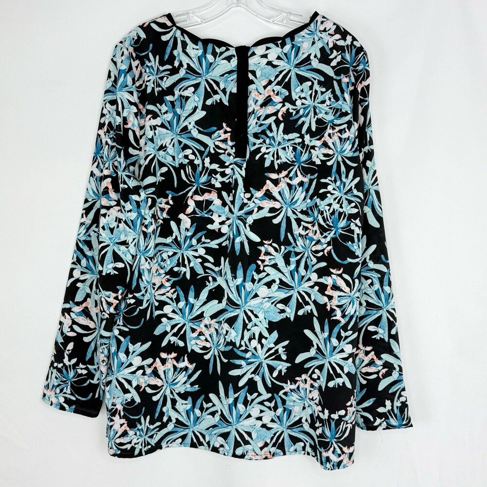 Jaclyn Smith Women Floral Print Long Sleeve Scalloped Neck Top Size XL - Picture 12 of 16